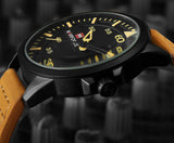 NAVIFORCE Men's Leather Army Military Quartz Watches