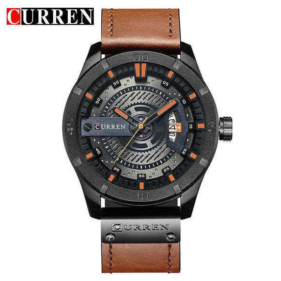 CURREN watch men Leather Quartz Wrist Watches