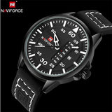 NAVIFORCE Men's Leather Army Military Quartz Watches