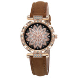 New Fashion Leather Strap Watch Women Quartz Watch Romantic Starry Sky Wrist Watch Bracelet Set for Women Gift Wrist Accessories