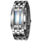 Technology Binary Watch Stainless Steel Date Digital LED Bracelet Sport Watches montre femme