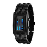 Technology Binary Watch Stainless Steel Date Digital LED Bracelet Sport Watches montre femme