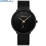 Crrju Top Brand Luxury Watches Men Stainless Steel Ultra Thin Watches Men Classic Quartz Men's Wrist Watch Relogio Masculino