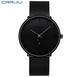 Crrju Top Brand Luxury Watches Men Stainless Steel Ultra Thin Watches Men Classic Quartz Men's Wrist Watch Relogio Masculino