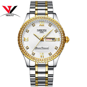 NIBOSI Unisex Lover's Watches Top Brand Luxury Men Watch And Watches Women Waterproof Quartz Wristwatch Lady Clock Crystal